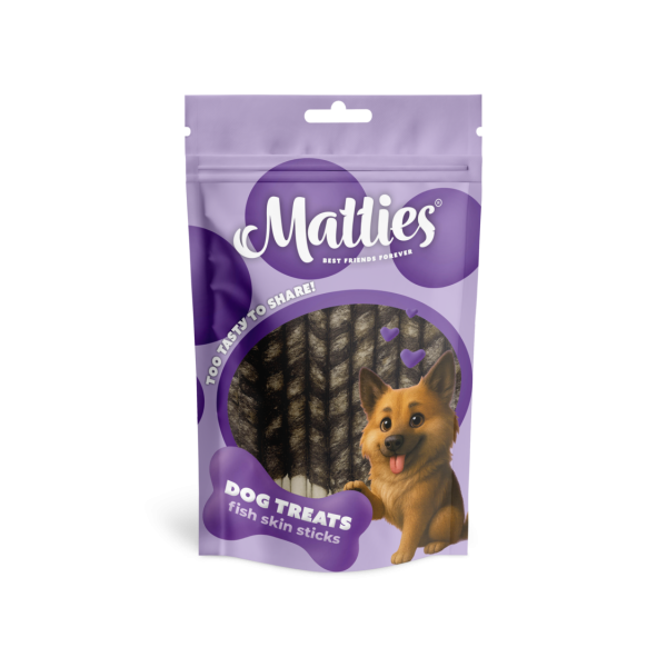 Matties Przysmaki dla psów - Pałeczki ze skóry rybiej (150g)