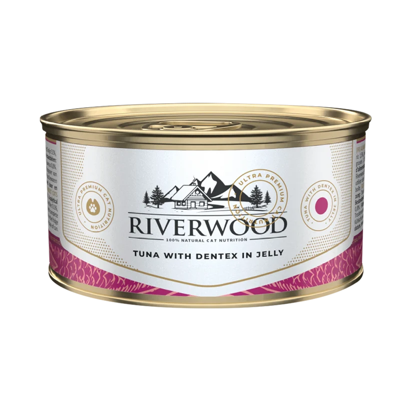 Riverwood Mokra karma dla kotów - Tuńczyk z Denteksem (ryba morska) w galaretce (85g)