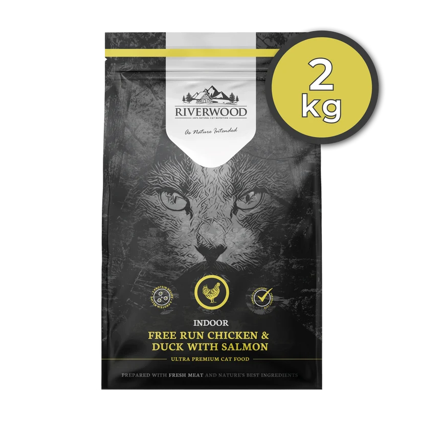 Riverwood Sucha karma dla kotów Indoor - Kurczak, Kaczka i Łosoś (2kg)