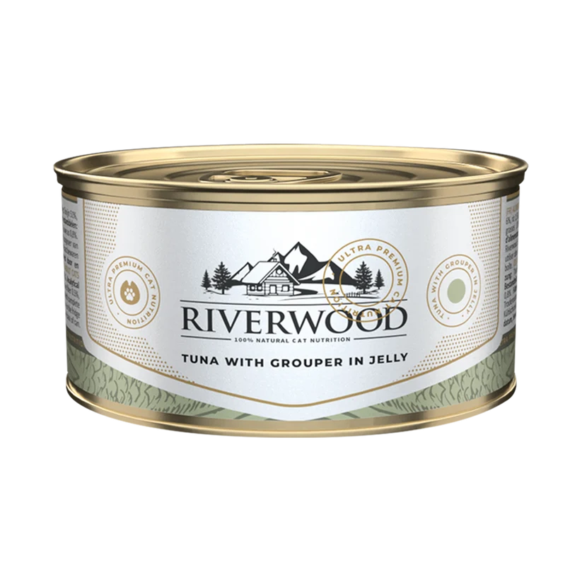 Riverwood Mokra karma dla kotów - Tuńczyk z Granikiem (Grouper) w galaretce (85g)