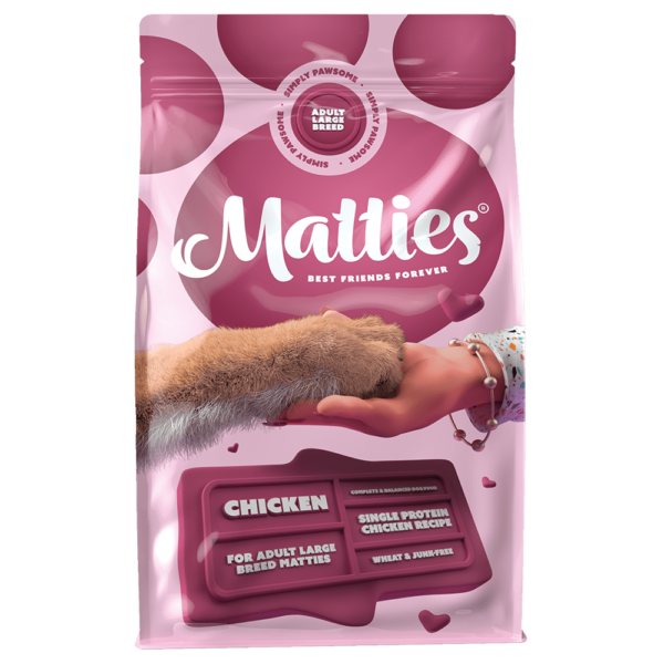 Matties Premium Sucha karma dla psów Adult ras dużych - Kurczak (3kg) (różowy)