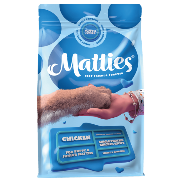 Matties Premium Sucha karma dla szczeniąt - Puppy/Junior (3kg) (niebieski)