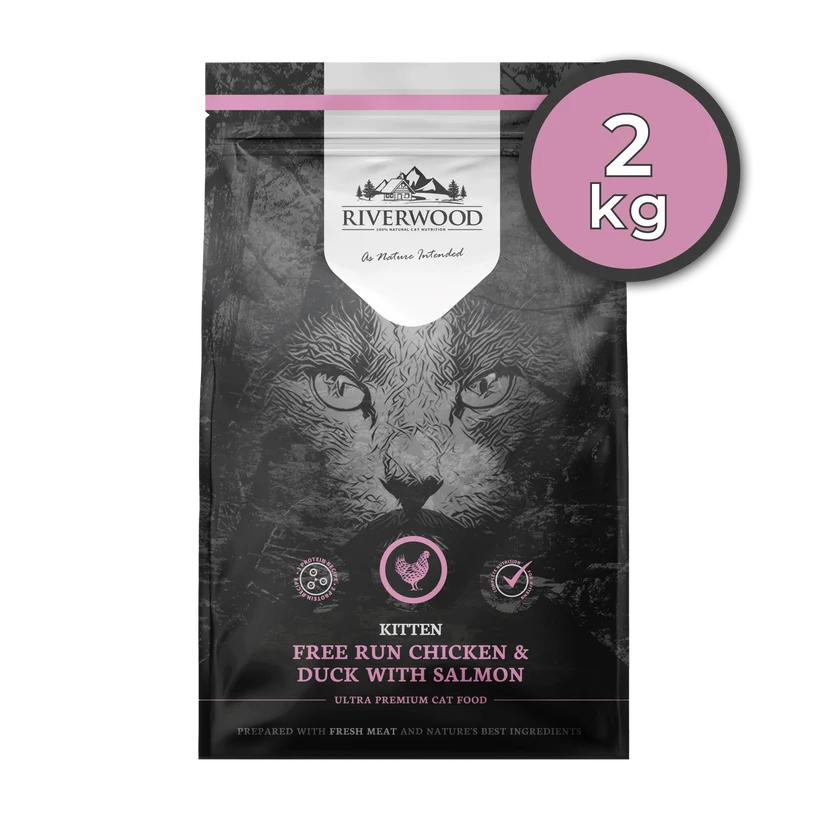 Riverwood Sucha karma dla kotów - Kurczak, Kaczka i Łosoś (2kg)